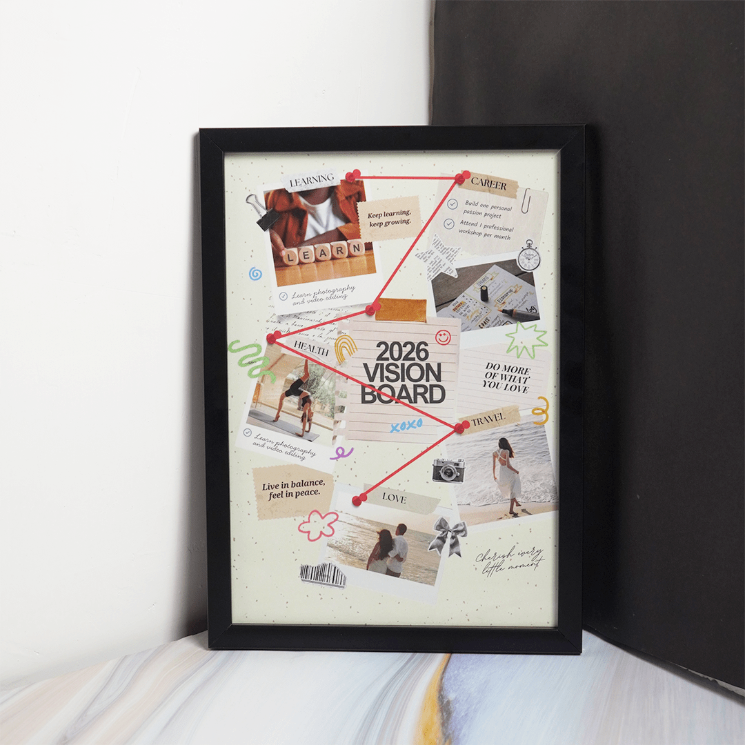2026 Vision Board Frame | Motivational Goal Planner Wall Frame - Memories Insite2026 VISION BOARD FRAME